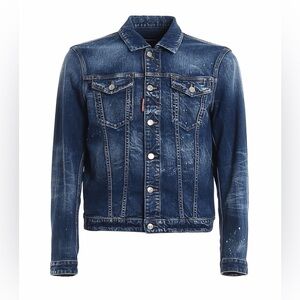 Dsquared2 Men’s Blue Denim Dan Icon Wash Jacket sz IT 50 EUC